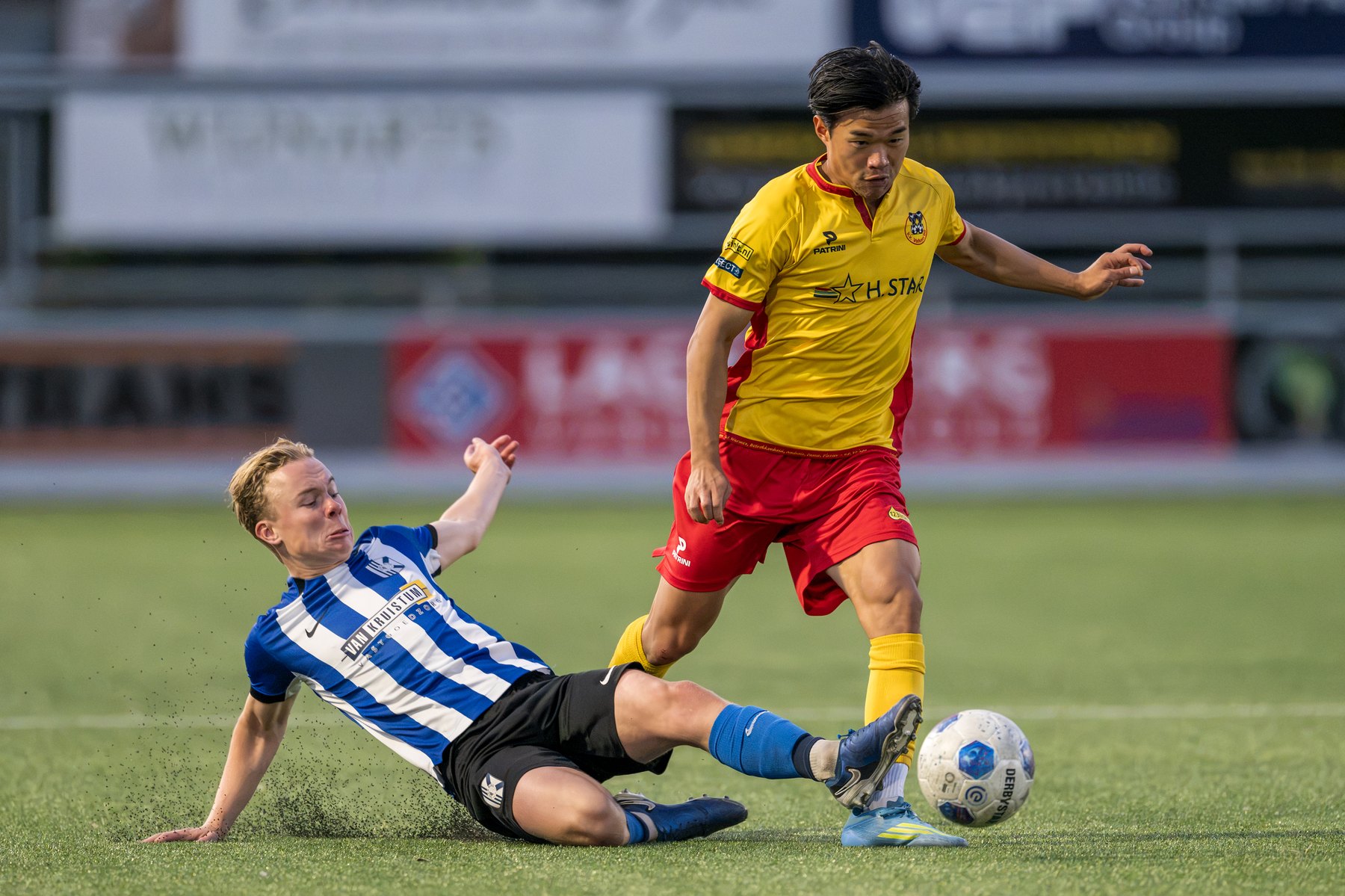 Oscar Minnaard tijdens Valken ’68 tegen Jong Quick Boys