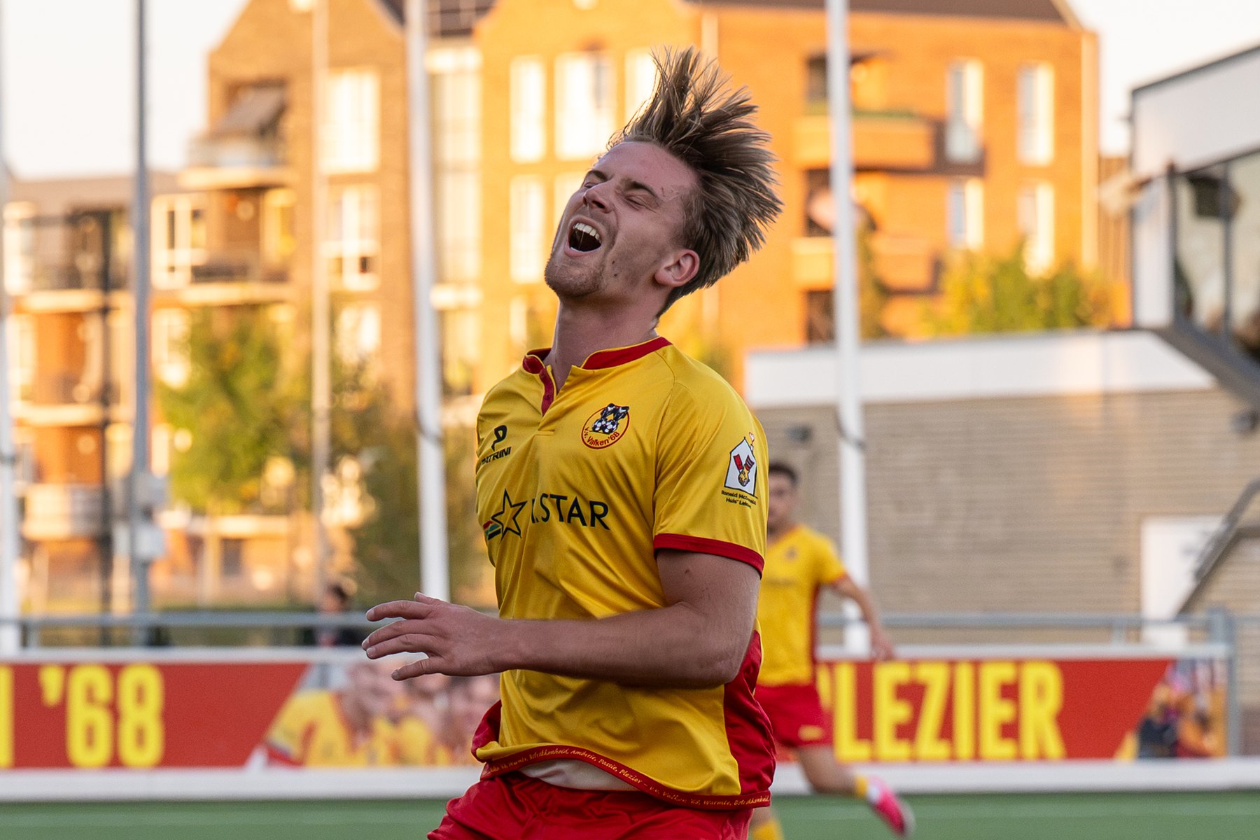 Timon van Duijn tijdens Valken ’68 tegen Jong Quick Boys